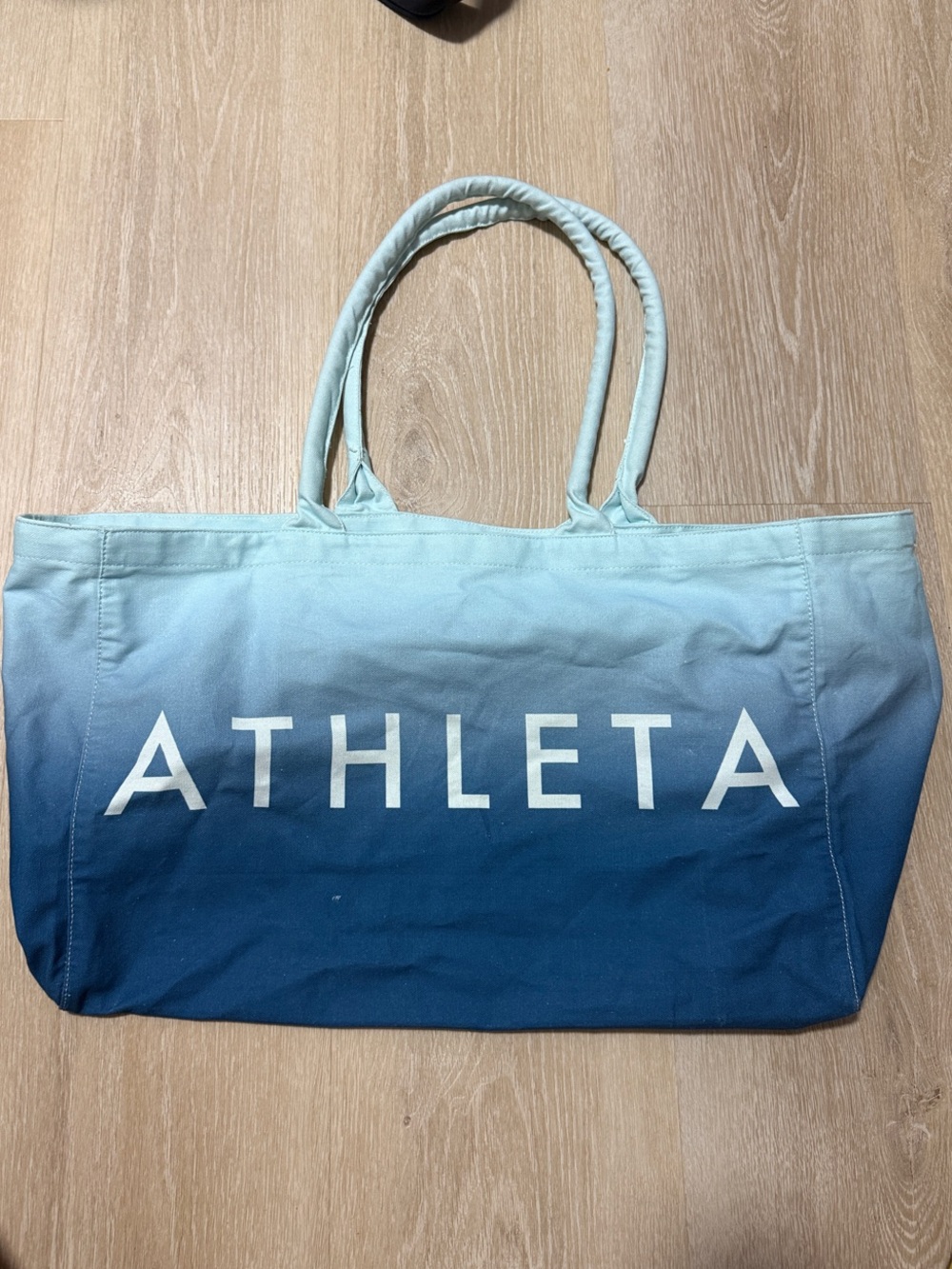 Athleta Gradient Light to Dark Blue Canvas Tote